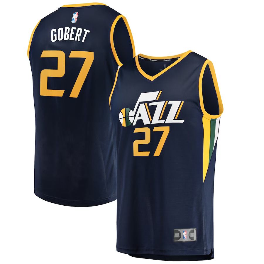 Men Utah Jazz 27 Rudy Gobert Fanatics Branded Navy Fast Break Replica NBA Jersey